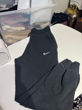 Nike Black Sweatpants with White Swoosh Logo